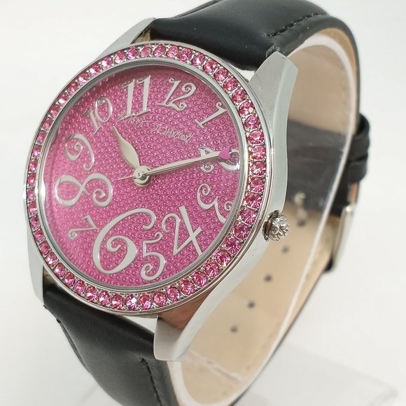 Betsey Johnson BJ4201 Women's 40mm Pink Glitter Dial Watch